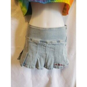 BDG Urban Outfitters vintage Y2K blue denim ruffle Ra Ra mini skirt size XS